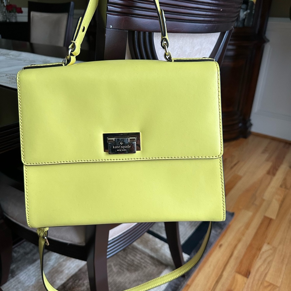 Kate Spade Yellow Crossbody Bag with Flap Closure